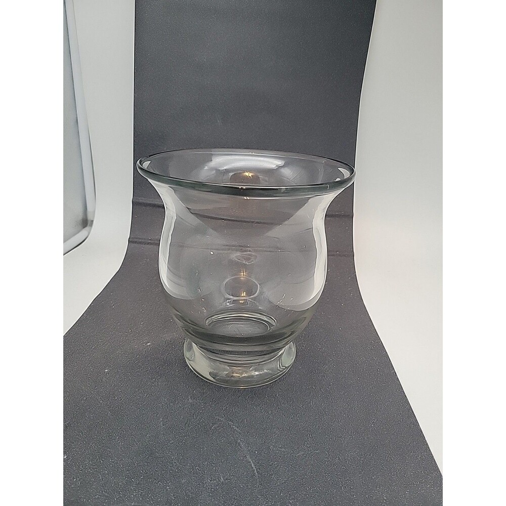 Pottery Barn Style Glass Footed Hurricane Candle Holder Vase Clear Large